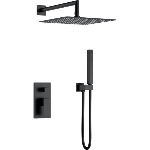 Верхний душ Boheme Qubic 300x300 мм 421-B, чёрный матовый - фото 2