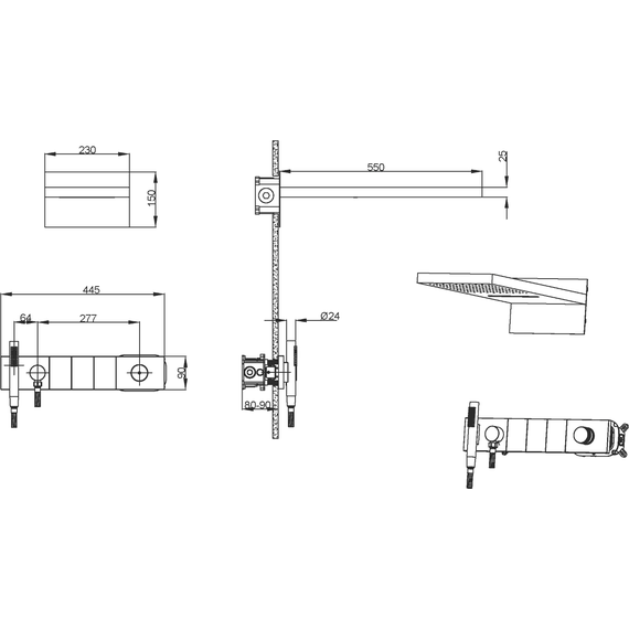 Душевая система для душа Boheme Zodiac 132-SGM, shine gun metal - фото 3