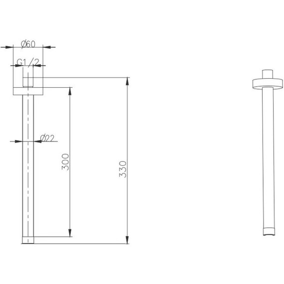 Кронштейн потолочный для верхнего душа Boheme UNO 629-UNO-NB, nickel brush - фото 2