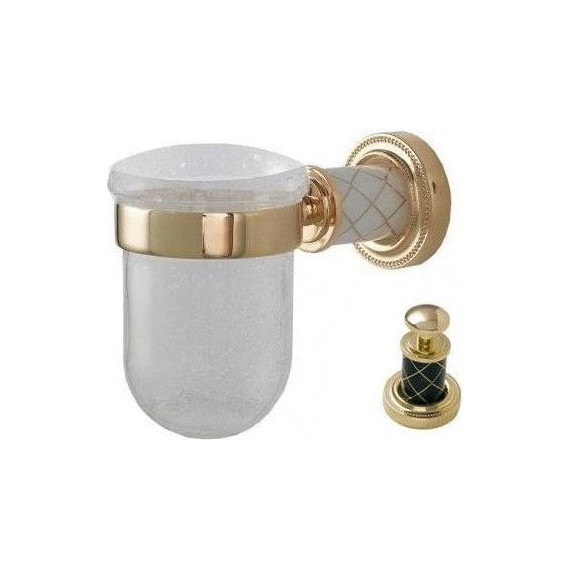 Стакан для зубных щеток Boheme Murano Gold 10904-B-G, золото/чёрный - фото 