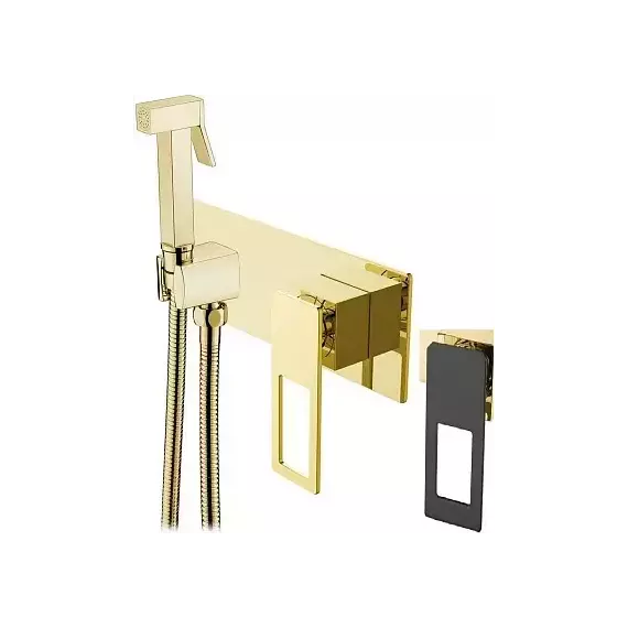 Набор для гигиенического душа Boheme Q 147-GB, чёрный/золото, Цвет производителя: чёрный, золото - фото 