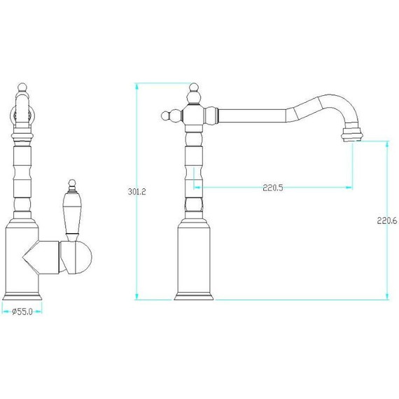 Смеситель для кухни Boheme Crystal 101-CRST, бронза - фото 2