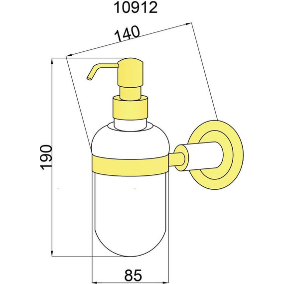 Дозатор для жидкого мыла Boheme Murano 10912-V-G, золото фиолетовый, Цвет производителя: золото фиолетовый - фото 2