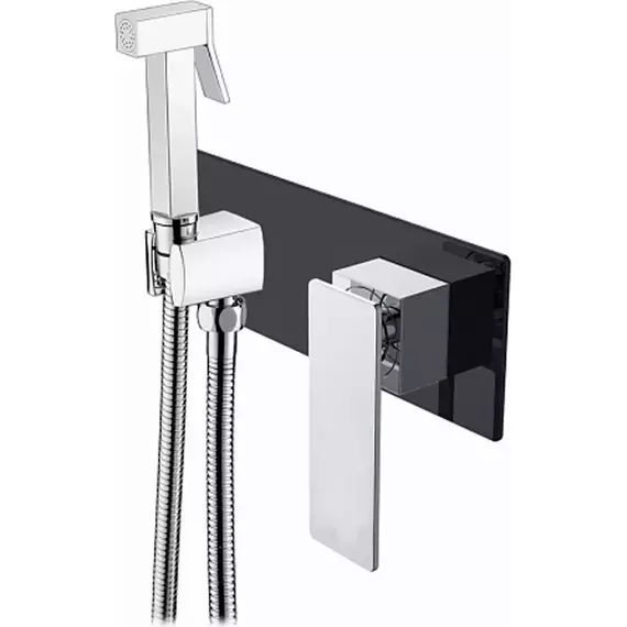 Набор для гигиенического душа Boheme Q 147-BCR.2, black chrome, Цвет производителя: чёрный, хром - фото 