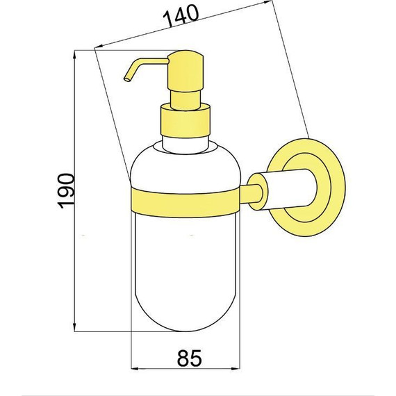 Дозатор для жидкого мыла Boheme Murano Gold 10912-W-G, золото - фото 2
