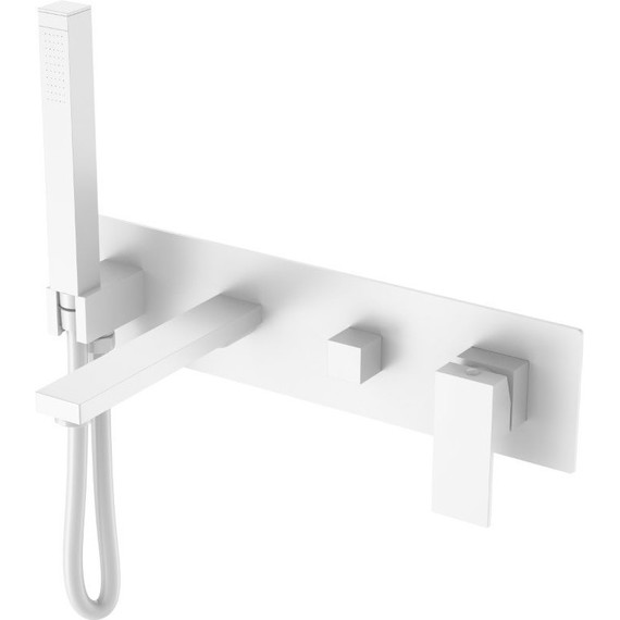 Смеситель для ванны Boheme Qubic 474-2-MW, белый - фото 