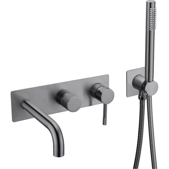 Смеситель для ванны Boheme UNO 464-3-SGM, shine gun metal - фото 