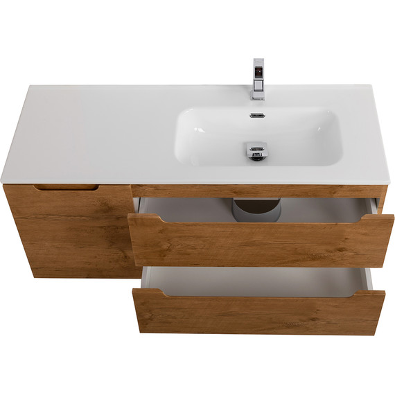 Тумба подвесная с раковиной BelBagno ETNA-1000-2C-1A-SO-RN-R 100 см (раковина BB1000ETL-R) Rovere Nature, Цвет фасада: Rovere Nature - фото 7