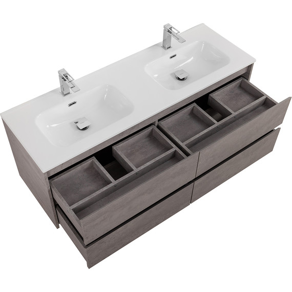 Тумба подвесная с раковиной BelBagno KRAFT-1400-4C-SO-2-CG 140 см, Cemento Grigio - фото 6