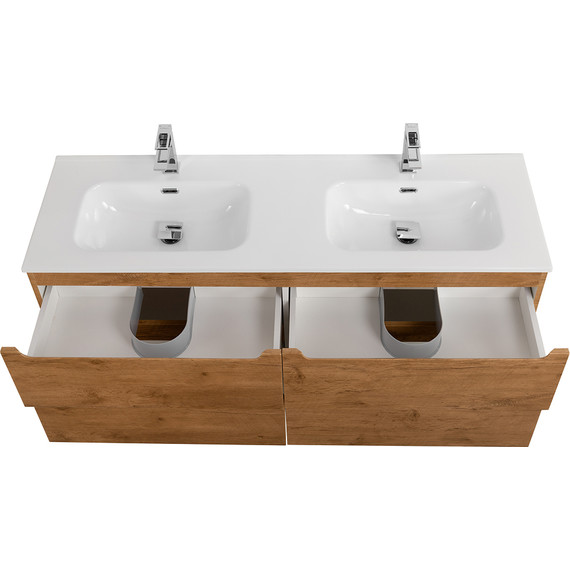 Тумба подвесная с раковиной BelBagno ETNA-1400-4C-SO-2-RN 140 см (раковина BB1400-2-ETL) Rovere Nature, Цвет фасада: Rovere Nature - фото 9