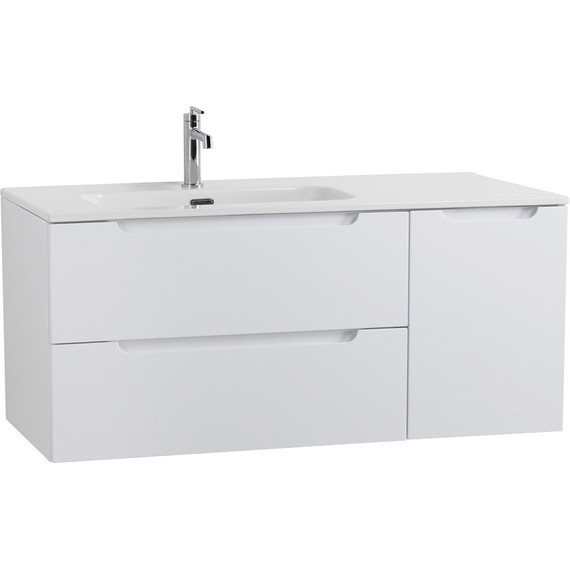 Тумба подвесная с раковиной BelBagno ETNA-1200-2C-1A-SO-BL-L 120 см (раковина BB1200ETL-L) Bianco Lucido, Цвет фасада: Bianco Lucido - фото 2