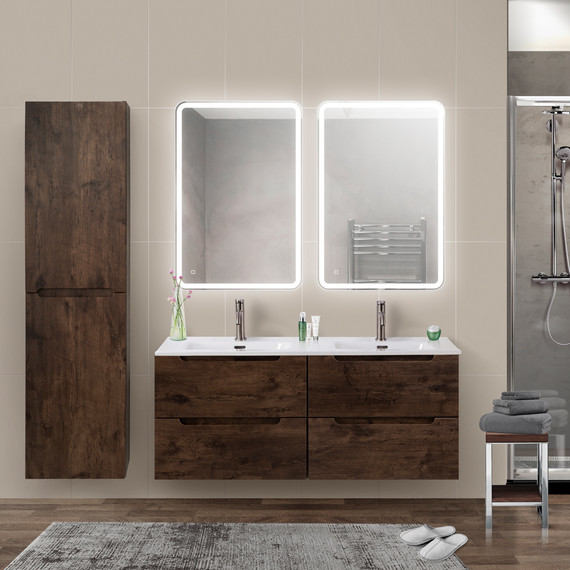 Тумба подвесная с раковиной BelBagno ETNA-1200-4C-SO-2-RW 120 см (раковина BB1200-2-ETL) Rovere Moro, Цвет фасада: Rovere Moro - фото 10