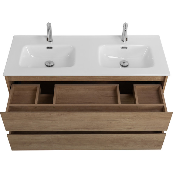 Тумба подвесная с раковиной BelBagno KRAFT-1200-2C-SO-2-RNN 120 см, Rovere Nebrasca Nature - фото 8