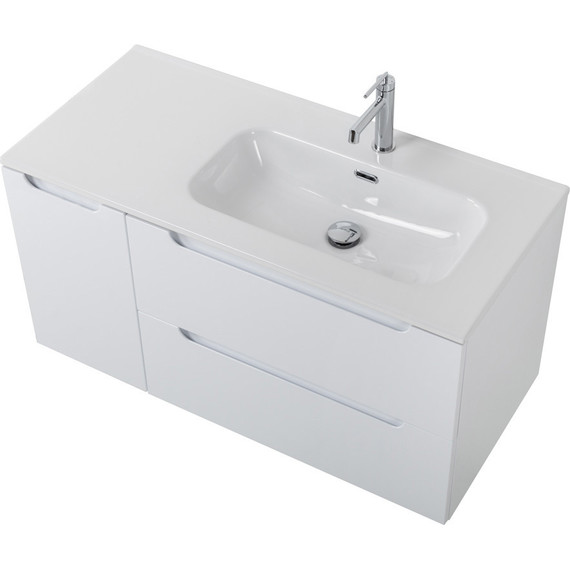 Тумба подвесная с раковиной BelBagno ETNA-1000-2C-1A-SO-BL-R 100 см (раковина BB1000ETL-R) Bianco Lucido, Цвет фасада: Bianco Lucido - фото 6