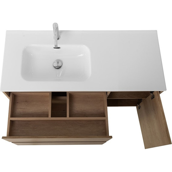 Тумба подвесная с раковиной BelBagno KRAFT-1000-2C-1A-SO-RNN-L 100 см, Rovere Nebrasca Nature - фото 8