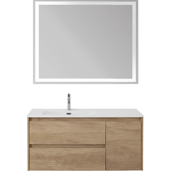 Тумба подвесная с раковиной BelBagno KRAFT-1000-2C-1A-SO-RNN-L 100 см, Rovere Nebrasca Nature - фото 11