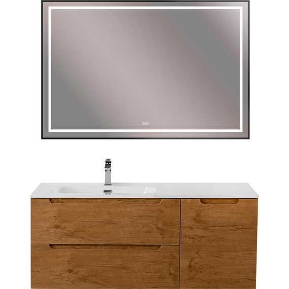 Тумба подвесная с раковиной BelBagno ETNA-1200-2C-1A-SO-RN-L 120 см (раковина BB1200ETL-L) Rovere Nature, Цвет фасада: Rovere Nature - фото 11