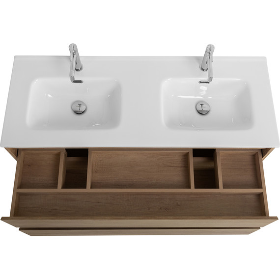 Тумба подвесная с раковиной BelBagno KRAFT-1200-2C-SO-2-RNN 120 см, Rovere Nebrasca Nature - фото 4