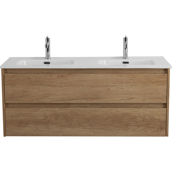 Тумба подвесная с раковиной BelBagno KRAFT-1200-2C-SO-2-RNN 120 см, Rovere Nebrasca Nature - фото 