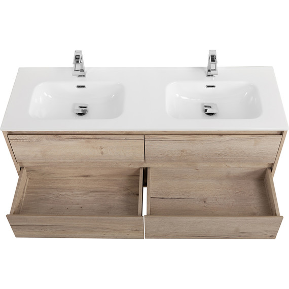 Тумба подвесная с раковиной BelBagno KRAFT-1400-4C-SO-2-RGB 140 см, Rovere Galifax Bianco - фото 8