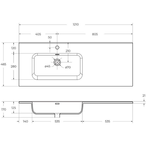 Тумба подвесная с раковиной BelBagno ETNA-1200-2C-1A-SO-RW-L 120 см (раковина BB1200ETL-L) Rovere Moro, Цвет фасада: Rovere Moro - фото 13