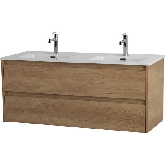 Тумба подвесная с раковиной BelBagno KRAFT-1200-2C-SO-2-RNN 120 см, Rovere Nebrasca Nature - фото 2