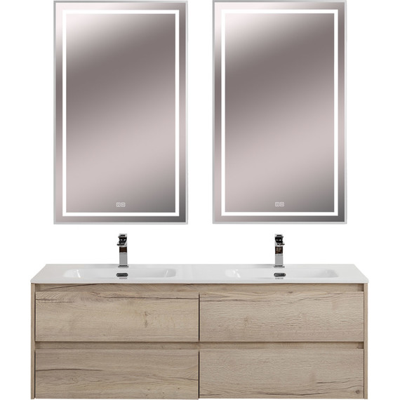 Тумба подвесная с раковиной BelBagno KRAFT-1400-4C-SO-2-RGB 140 см, Rovere Galifax Bianco - фото 12