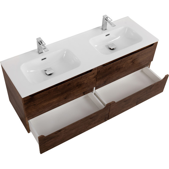 Тумба подвесная с раковиной BelBagno ETNA-1200-4C-SO-2-RW 120 см (раковина BB1200-2-ETL) Rovere Moro, Цвет фасада: Rovere Moro - фото 4