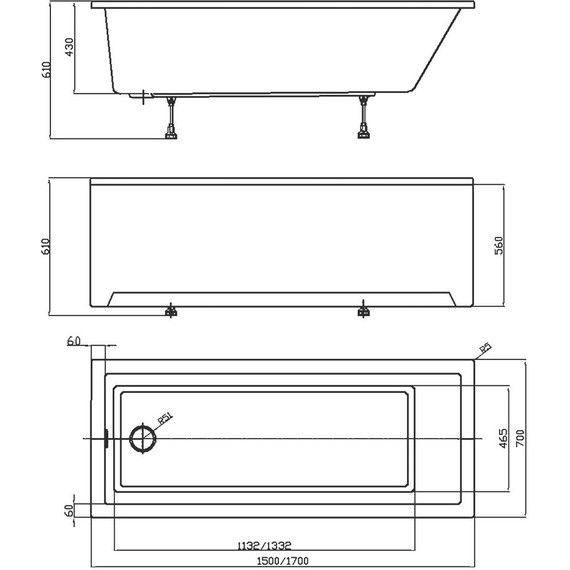 Ванна акриловая Azario Liliana 170x70 см AV.0012170, Размер - мм: 1700х700 - фото 8