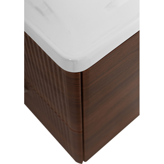 Тумба подвесная с раковиной BelBagno DUE-600-2C-SO-NOCE-P 60 см (2 ручки сатин) Noce, Цвет фасада: Noce - фото 6