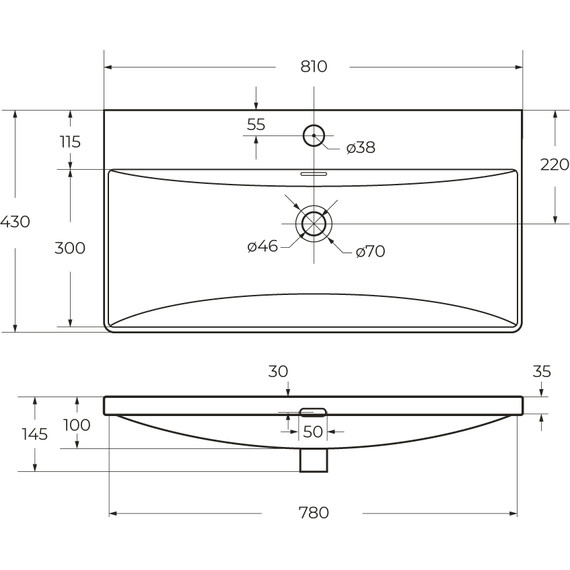 Тумба подвесная с раковиной BelBagno DUE-800-2C-SO-BM-P 80 см (2 ручки сатин) белый металлик, Цвет фасада: Белый металлик - фото 14