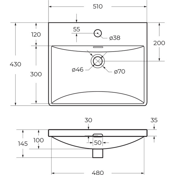 Тумба подвесная с раковиной BelBagno DUE-500-2C-SO-BL-P 50 см (2 ручки сатин) Bianco Lucido, Цвет фасада: Bianco Lucido - фото 13