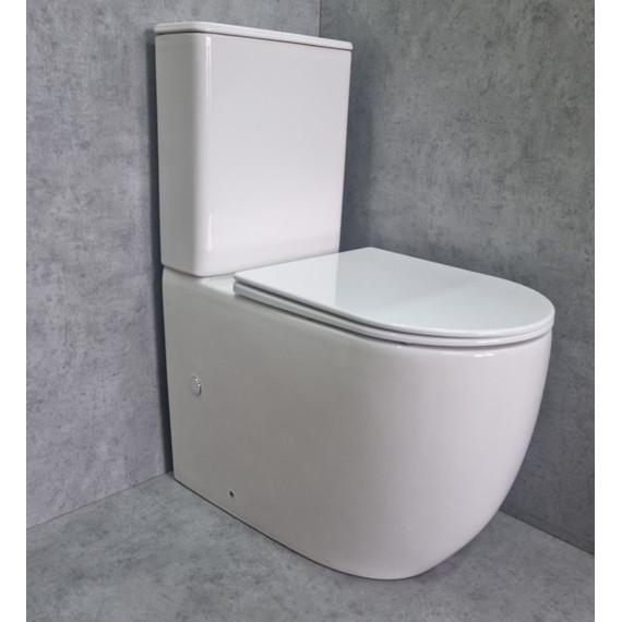 Унитаз-компакт CeramaLux Rimless TR2176 с крышкой микролифт (Система смыва торнадо) - фото 2