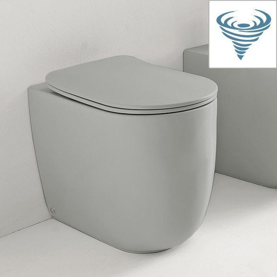 Унитаз приставной безободковый Kerasan Nolita 531959 (система смыва торнадо) светло серый - фото 