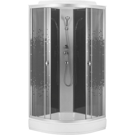 Душевая кабина Loranto 100х100 см CS-986ТМ/G, хром/мозаика - фото 
