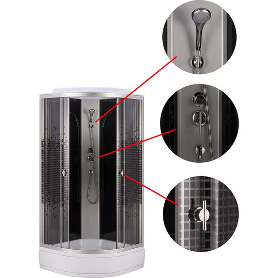 Душевая кабина Loranto 100х100 см CS-1000-13ТМ/М, хром/мозаика - фото 2