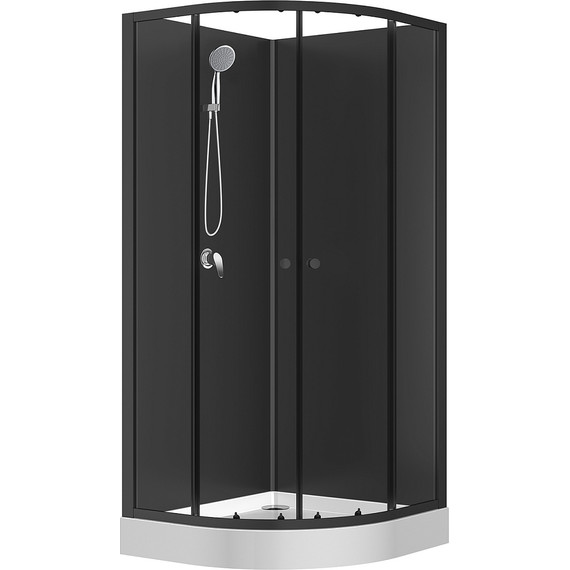 Душевая кабина Loranto Neo 100х100 см CS-21800BP-100, чёрный/прозрачное - фото 