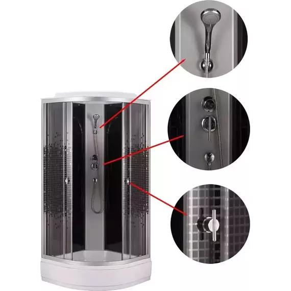 Душевая кабина Loranto 80х80 см CS-800-13ТМ/М, хром/мозаика - фото 3