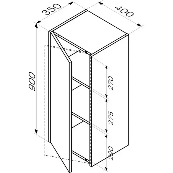 Пенал подвесной Am.Pm Func 40 см M8FCH04029WM+M8FCH0402WM+M8FOH0401WM, белый матовый - фото 2