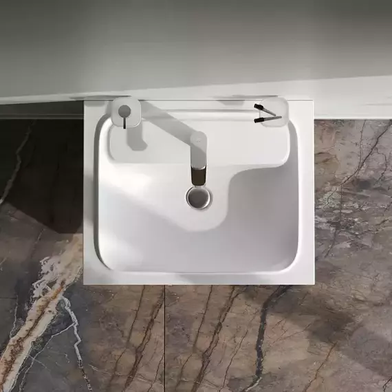 Тумба подвесная с раковиной AM.PM Func 60 см M8FFUX0602WM, белая матовая, Цвет фасада: белый матовый - фото 4