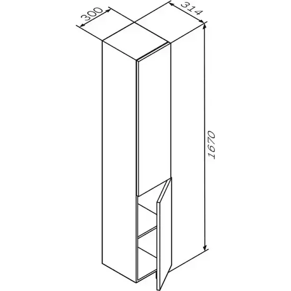 Пенал подвесной Am.Pm Gem 30 см M90CHR0306HF, орех - фото 6