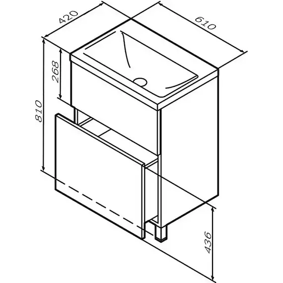 Тумба с раковиной AM.PM Gem 60 см M90FSX06022GM32, графит матовый, Цвет фасада: графит матовый - фото 5