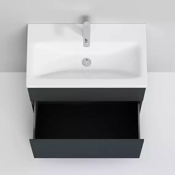 Тумба с раковиной AM.PM Gem 75 см M90FSX07522GM32, графит матовый, Цвет фасада: графит матовый - фото 3