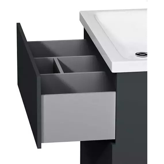 Тумба с раковиной AM.PM Gem 75 см M90FSX07522GM32, графит матовый, Цвет фасада: графит матовый - фото 4
