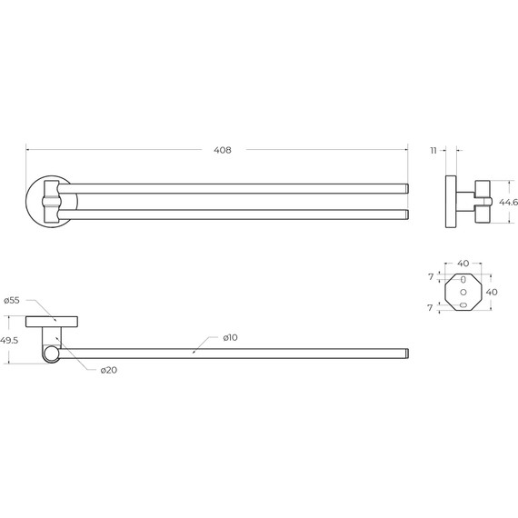 Держатель для полотенца Cezares Relax RELAX-THD-S-01 - фото 3