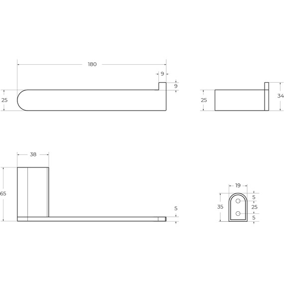 Держатель для туалетной бумаги Cezares Stylus STYLUS-PH-NOP, цвет чёрный матовый - фото 2