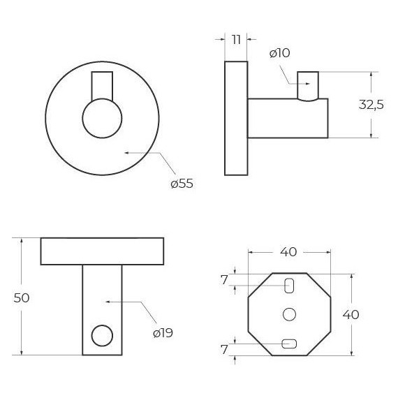 Крючок Cezares Relax RELAX-HK-IN, цвет сатин - фото 2