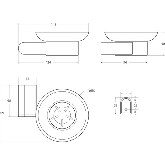 Мыльница Cezares Stylus STYLUS-SODS-NOP, цвет чёрный матовый - фото 2