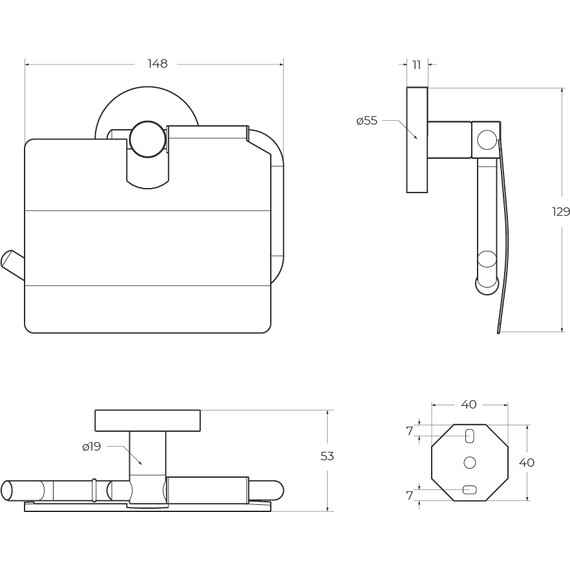 Держатель для туалетной бумаги Cezares Relax RELAX-PH-BORO, цвет брашированное золото - фото 3