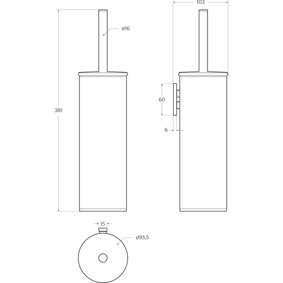 Ёршик для унитаза Cezares Relax RELAX-TBS-M-GM, цвет оружейная сталь - фото 3